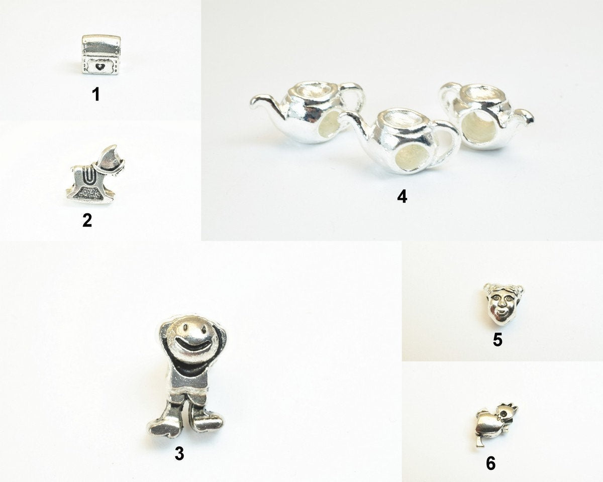 European Beads With Big Hole Human Face/Happy Face/Toy/Tea Kettle/Chicken Beads For European Style Bracelet Or Necklace Fo...