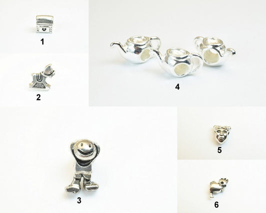 European Beads With Big Hole Human Face/Happy Face/Toy/Tea Kettle/Chicken Beads For European Style Bracelet Or Necklace Fo...