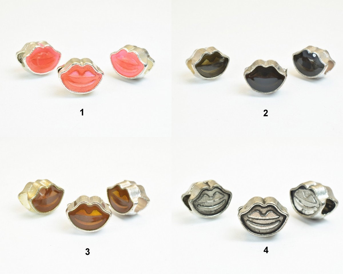 European Beads Big Large Hole Spacer Connector Beads Human Lips For European Style Bracelet/Necklace/Jewelry jewelry makin...