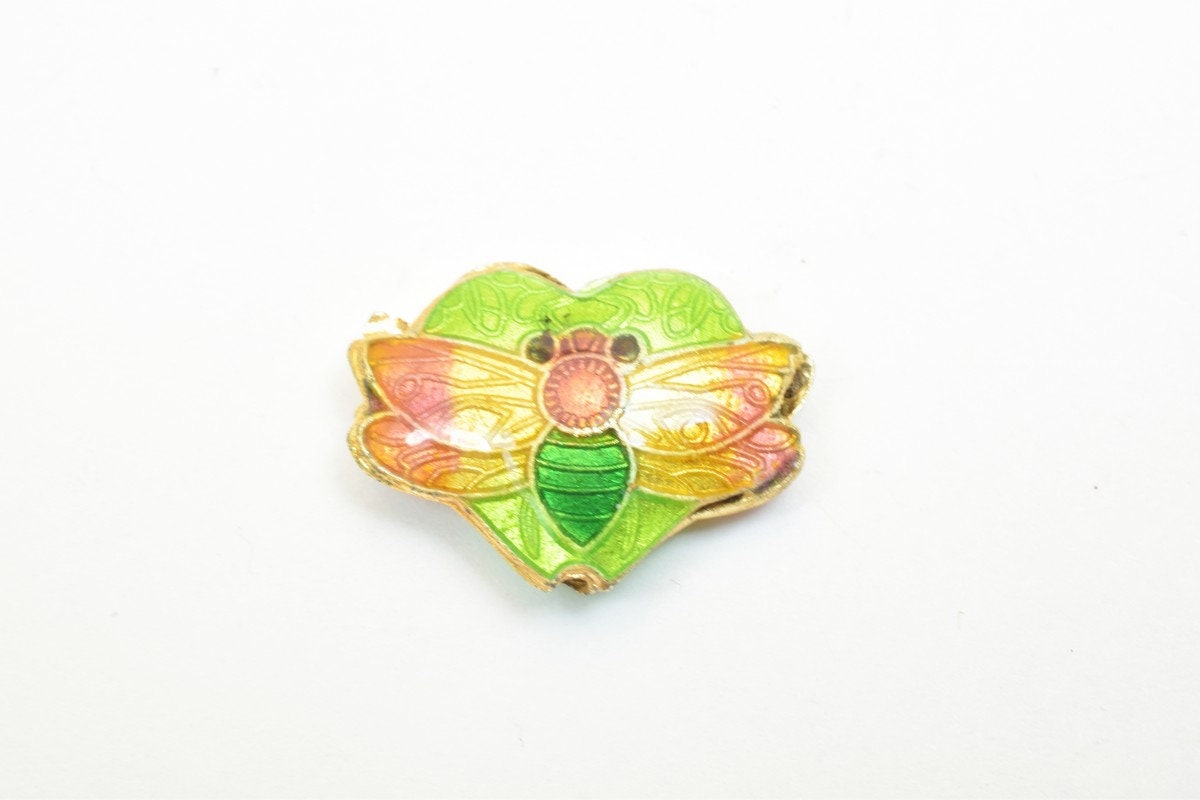 3 PCs ButterFly Heart Cloisonne Pendant Beads Size 15x20mm Thickness 5mm Hole Size 1mm Enamel Design Charm For Jewelry Mak...