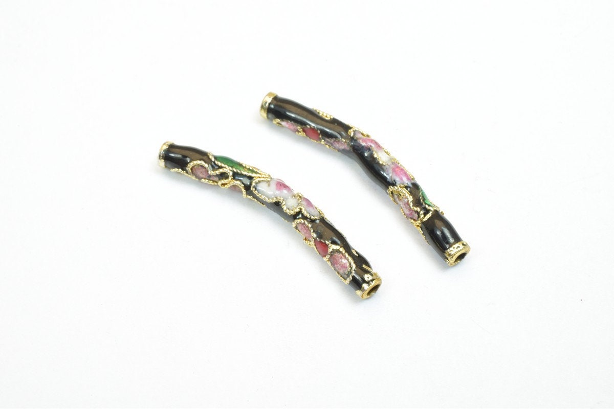 3 PCs Cloisonne Spacer Pendant Beads Enamel Design Charm For Jewelry Making jewelry making supplies - detail image 2