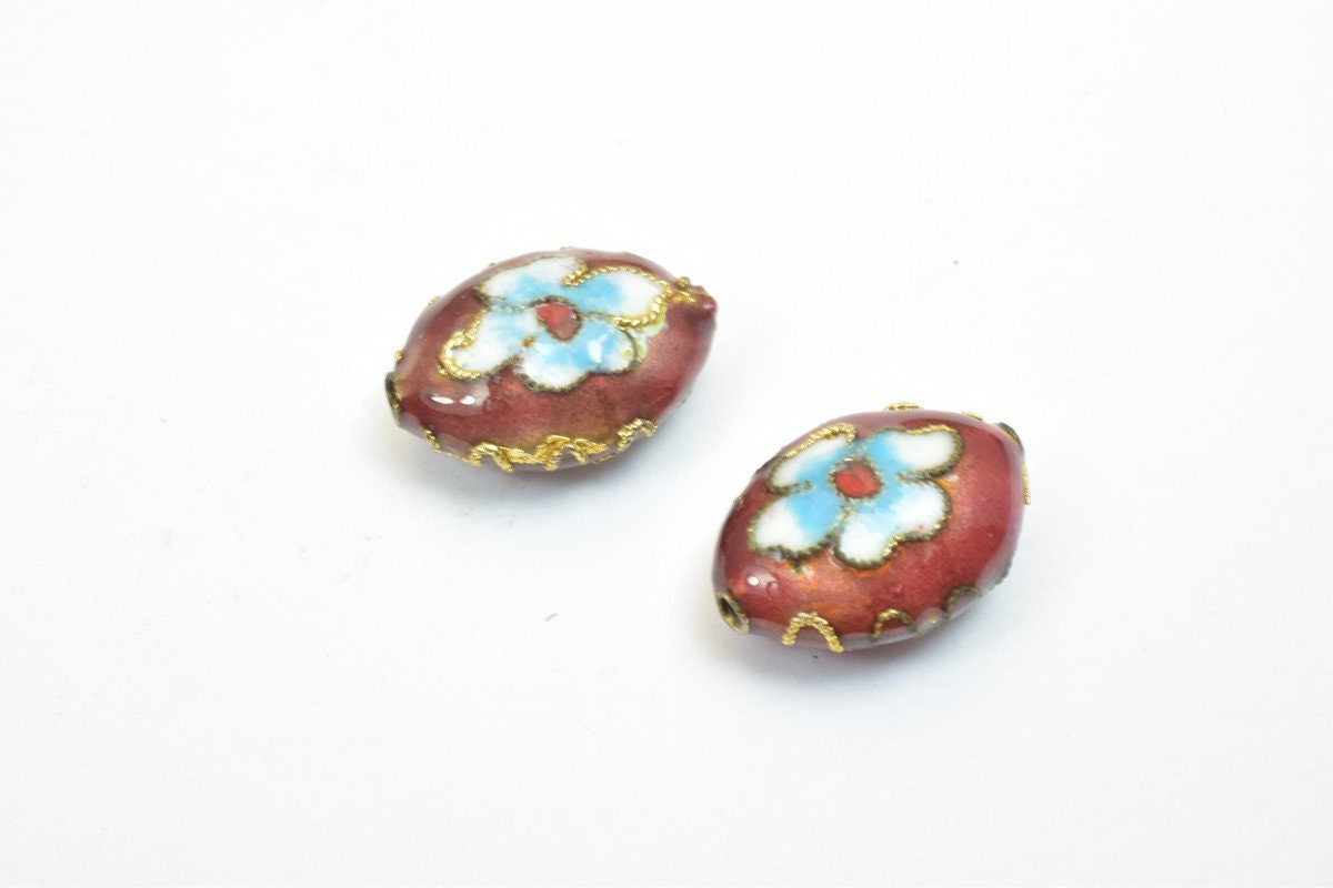 3 PCs Cloisonne Spacer Pendant Beads Enamel Design Charm For Jewelry Making jewelry making supplies - detail image 4
