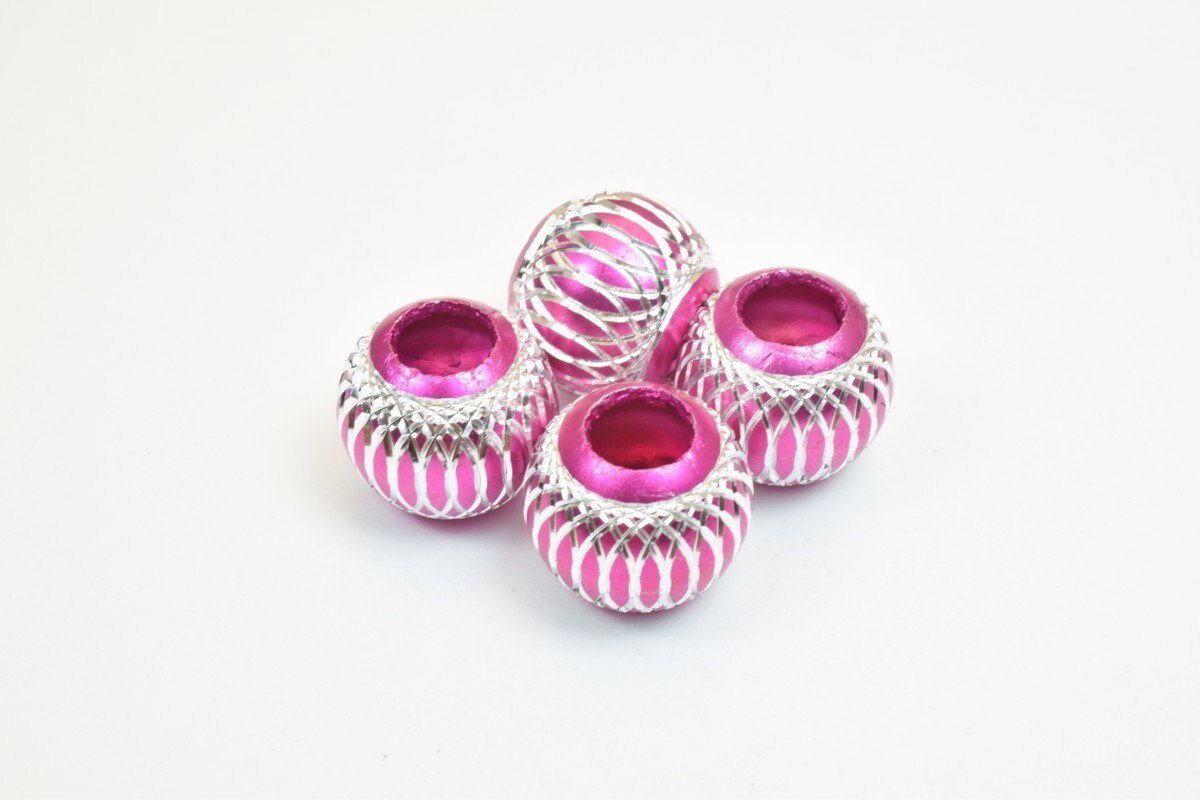 European Large Hole Beads: Mixed Sizes Aluminum Round Spacers - Jewelry Craft Supplies, Big Hole Fit Charms