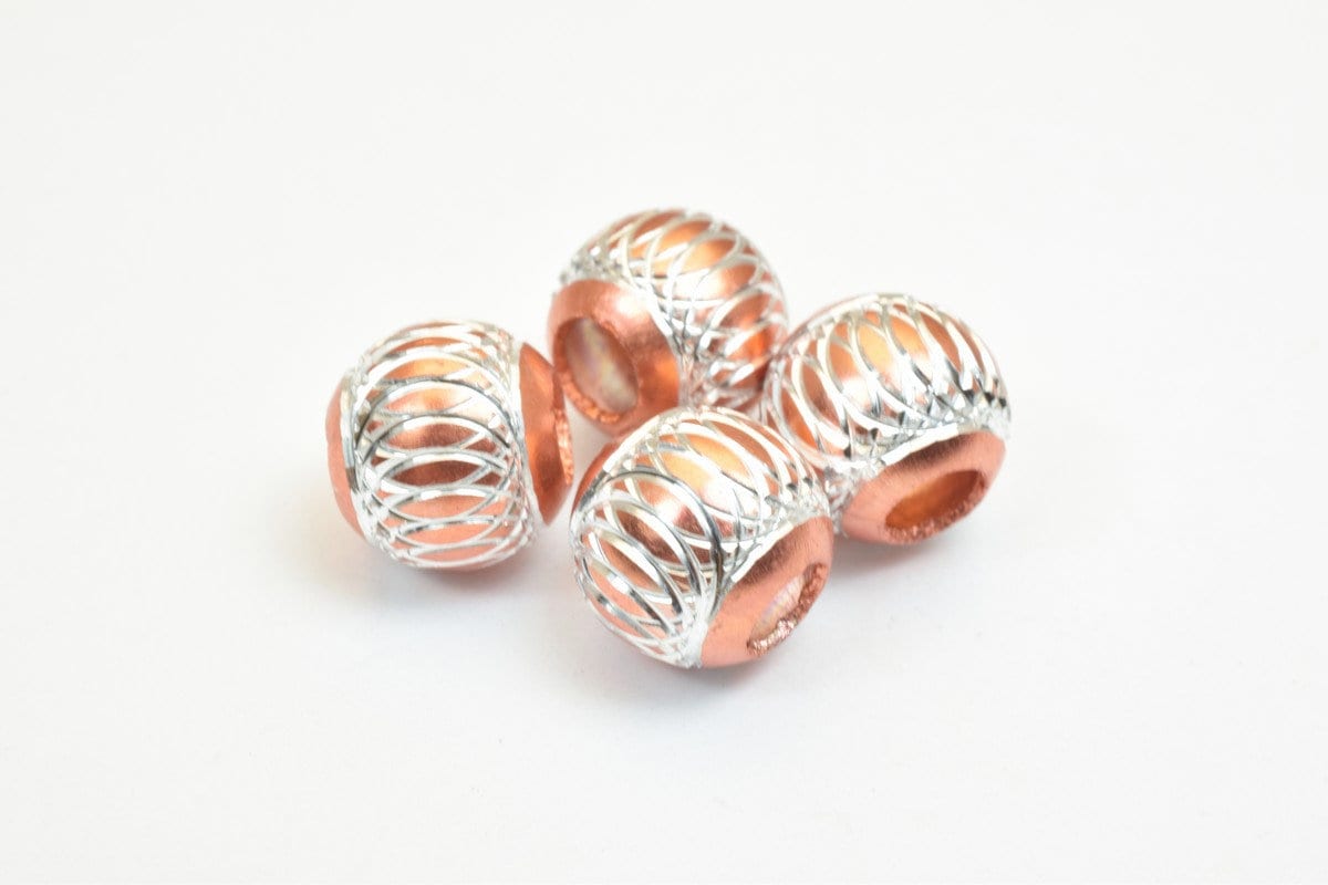 European Large Hole Beads: Mixed Sizes Aluminum Round Spacers - Jewelry Craft Supplies, Big Hole Fit Charms