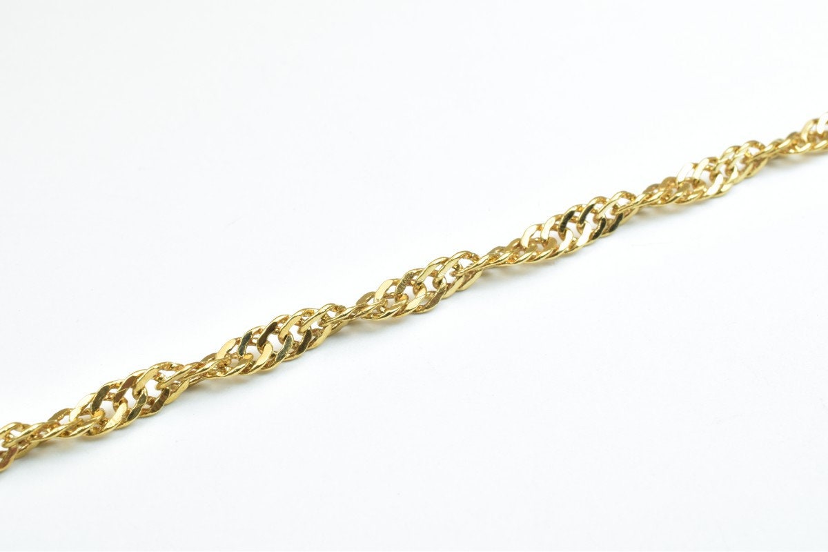 Gold Filled EP Chain 18K GF Size 7.25" Inches 4mm Width Gold filled gold findings for Gold Filled jewelry making BG38 jewe...