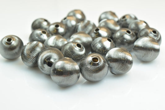 100 PCs Gun Metal Plated Black Carved Round Beads 6mm/8mm/10mm Diamond Cut For Jewelry Making jewelry making supplies