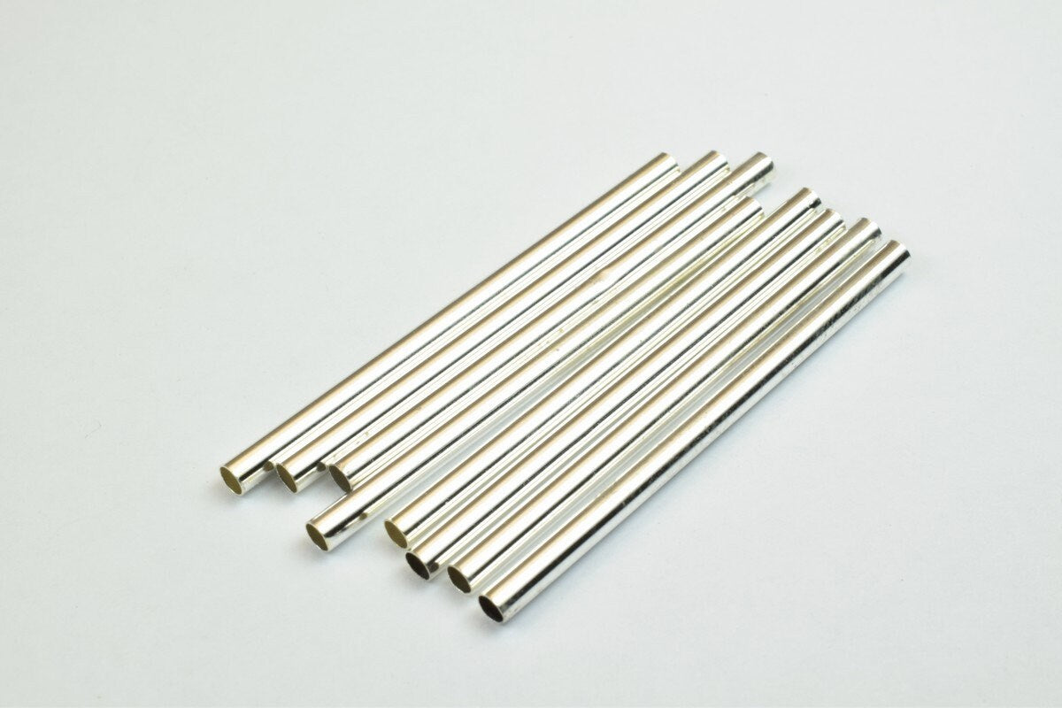 12 PCs Straight Tube Jewelry Finding Beads  3x40mm/3x45mm/3x50mm Plain Tube Gold/Silver/Gun Metal/ RoseGold For Jewelry Ma...