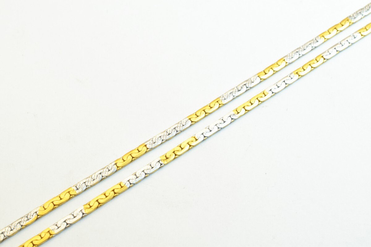 17.50" Inches Electro Plated Gold and Rhodium Plated Chain Width Size 2mm Thickness 1mm For Jewelry Making EP8 jewelry mak...