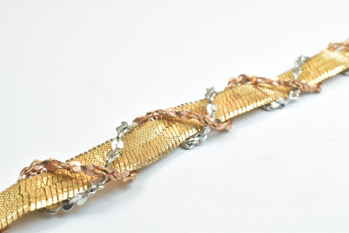 18KGF Gold Filled Chain Rose Gold Rhodium Plated Chain Size 6.5" Inch Width 8mm Thickness 3mm findings for gold filled jew...