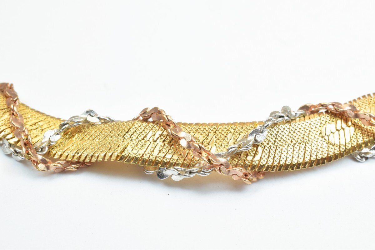 18KGF Gold Filled Chain Rose Gold Rhodium Plated Chain Size 6.5" Inch Width 8mm Thickness 3mm findings for gold filled jew...