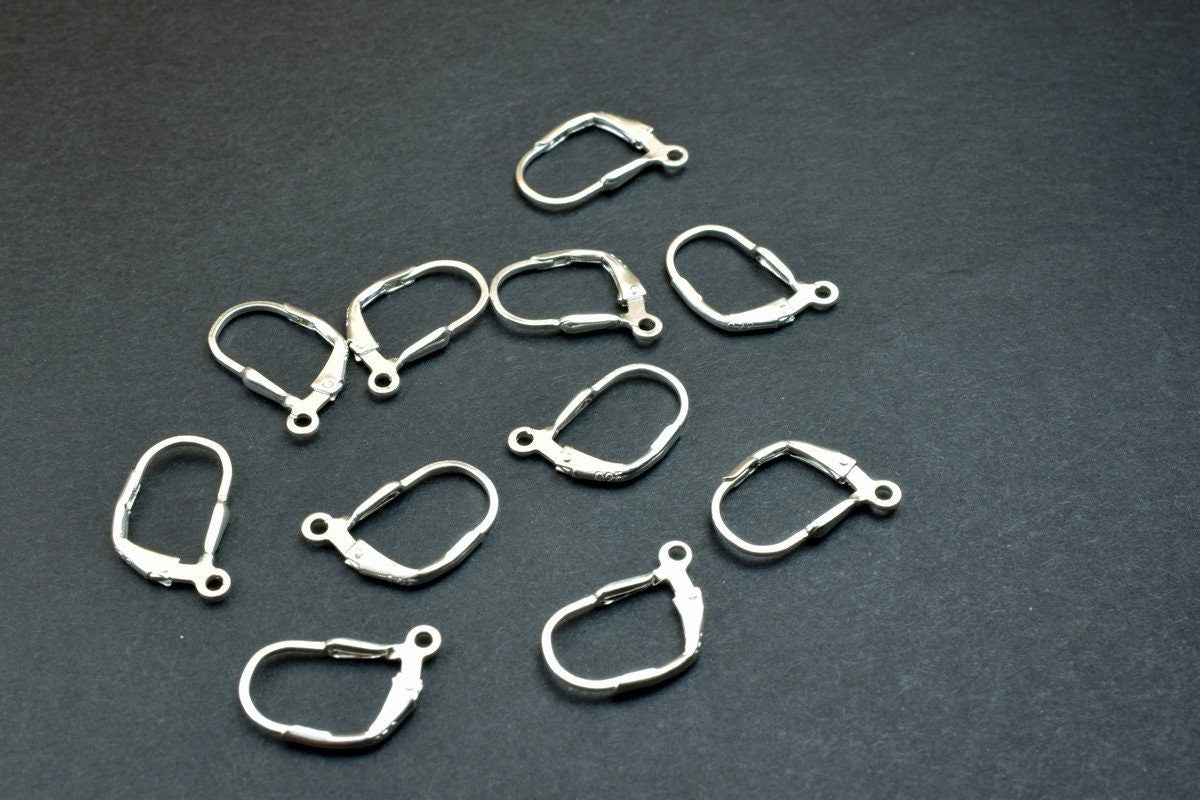 Lever Back 925 Sterling Silver 14x10mm Earring Hook Earring Finding For Jewelry Making Made in Italy SS4006 jewelry making...