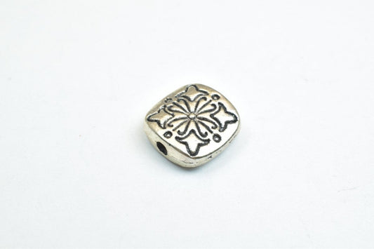 10 PCs Cross Silver Alloy Square Connector Beads Size 10x10mm Hole Size 1mm Decorative Design Metal Beads For Jewelry Maki...