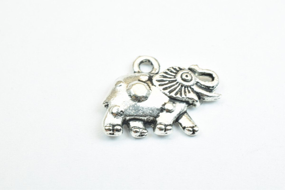 18 PCs Elephant Animal Antique Silver/Antique Green/Gold Alloy Charm Beads Size 16x12mm Jump Ring Size 1.5mm For Jewelry M...