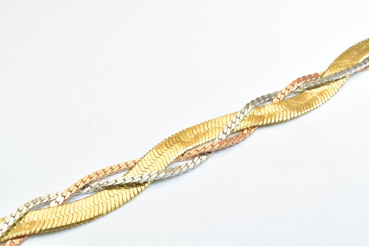18KGF Gold Filled Chain Rose Gold Rhodium Plated Chain Size 7" Inch Width 9mm Thickness 2.5mm findings for gold filled jew...