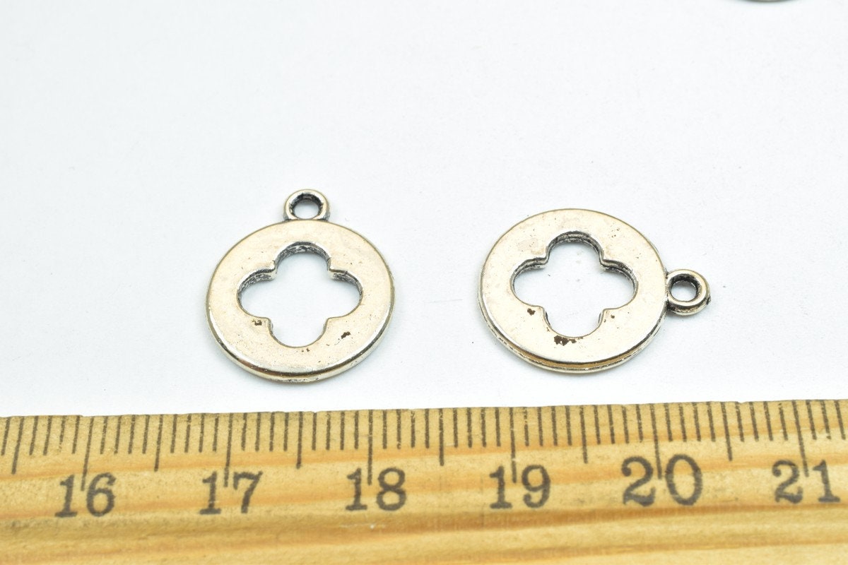 10 PCs Cross Antique Silver Charm Beads Alloy Metal Bracelets Pendant Size 18x15mm Jump Ring Size 1.5mm For Jewelry Making...