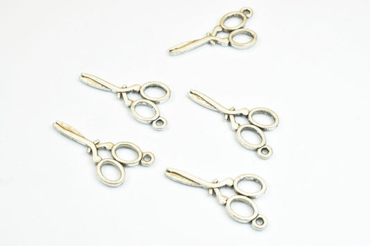 12 PCs Scissor Charm Pendant Bead Silver Size 30x14mm Decorative Design Metal Beads 1.5mm Jump Ring Opening for Jewelry Ma...