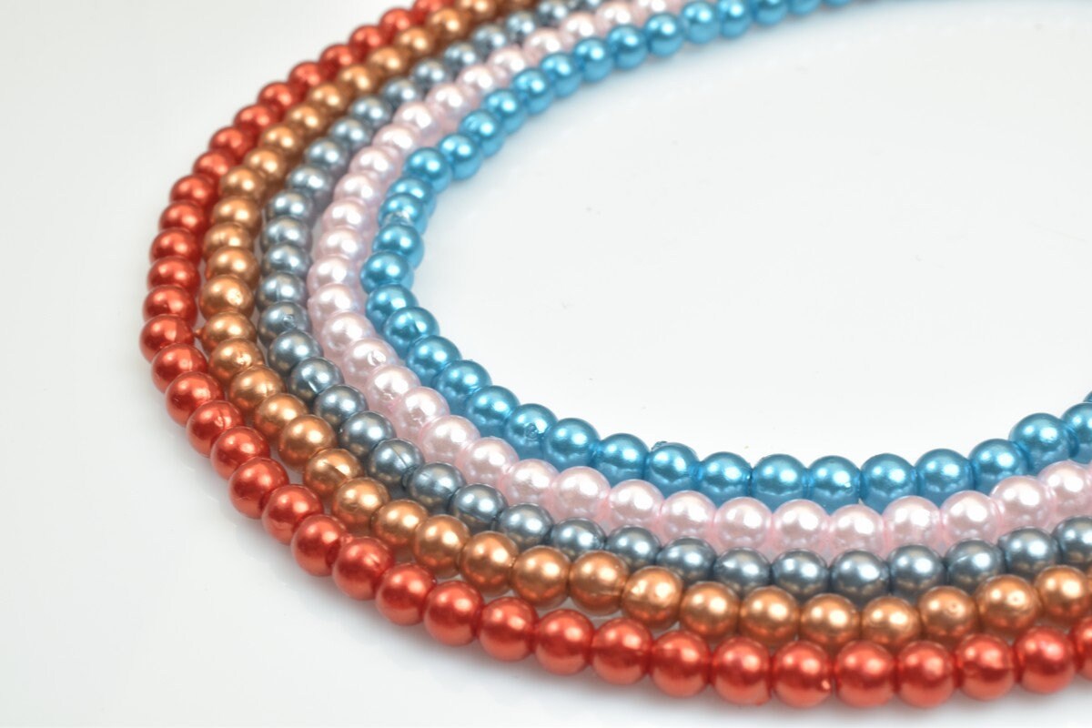 220 PCs Round Acrylic Plastic Pearl Size 4mm Loose Spacer Beads Center Drilled Beads Sell for Decoration & Wedding Party J...