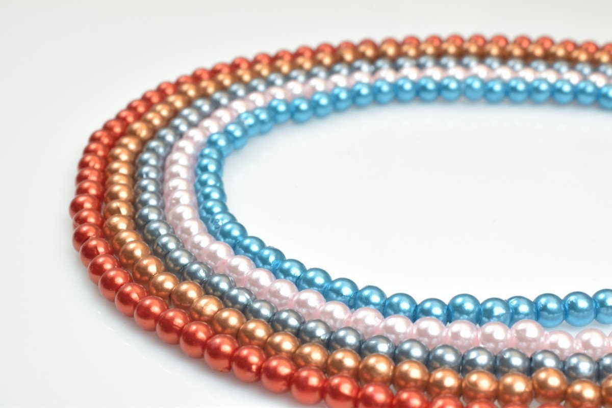220 PCs Round Acrylic Plastic Pearl Size 4mm Loose Spacer Beads Center Drilled Beads Sell for Decoration & Wedding Party J...