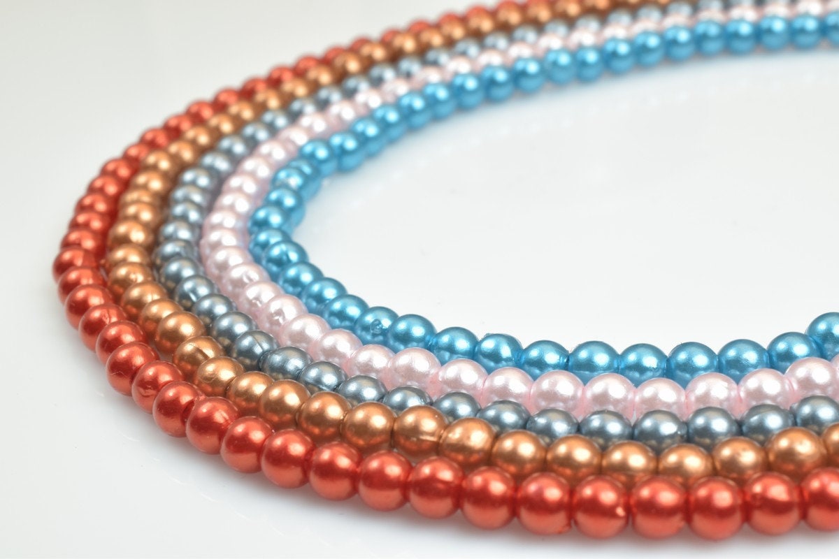 220 PCs Round Acrylic Plastic Pearl Size 4mm Loose Spacer Beads Center Drilled Beads Sell for Decoration & Wedding Party J...