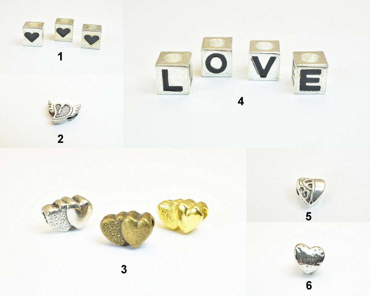 European Beads With Big Hole Heart/ Love Beads For European Style Bracelet Or Necklace For Jewelry Making jewelry making s...