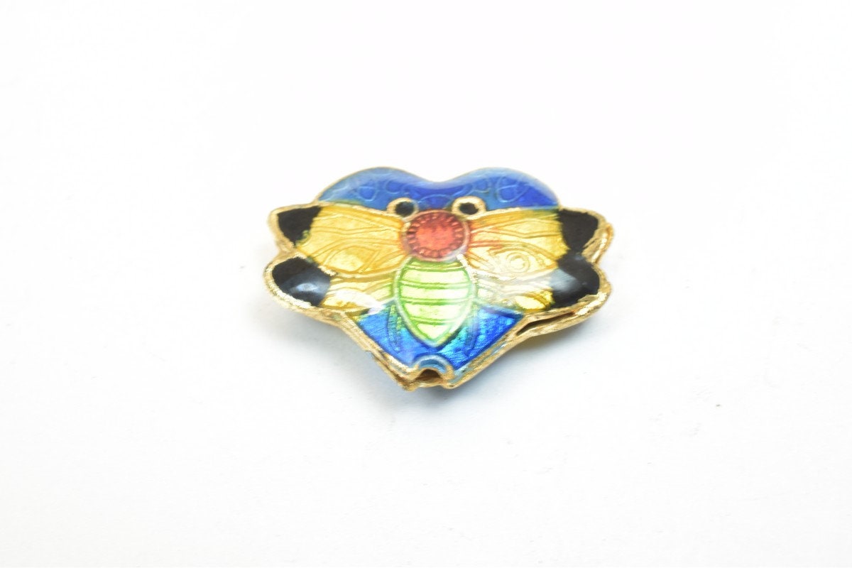 3 PCs ButterFly Heart Cloisonne Pendant Beads Size 15x20mm Thickness 5mm Hole Size 1mm Enamel Design Charm For Jewelry Mak...