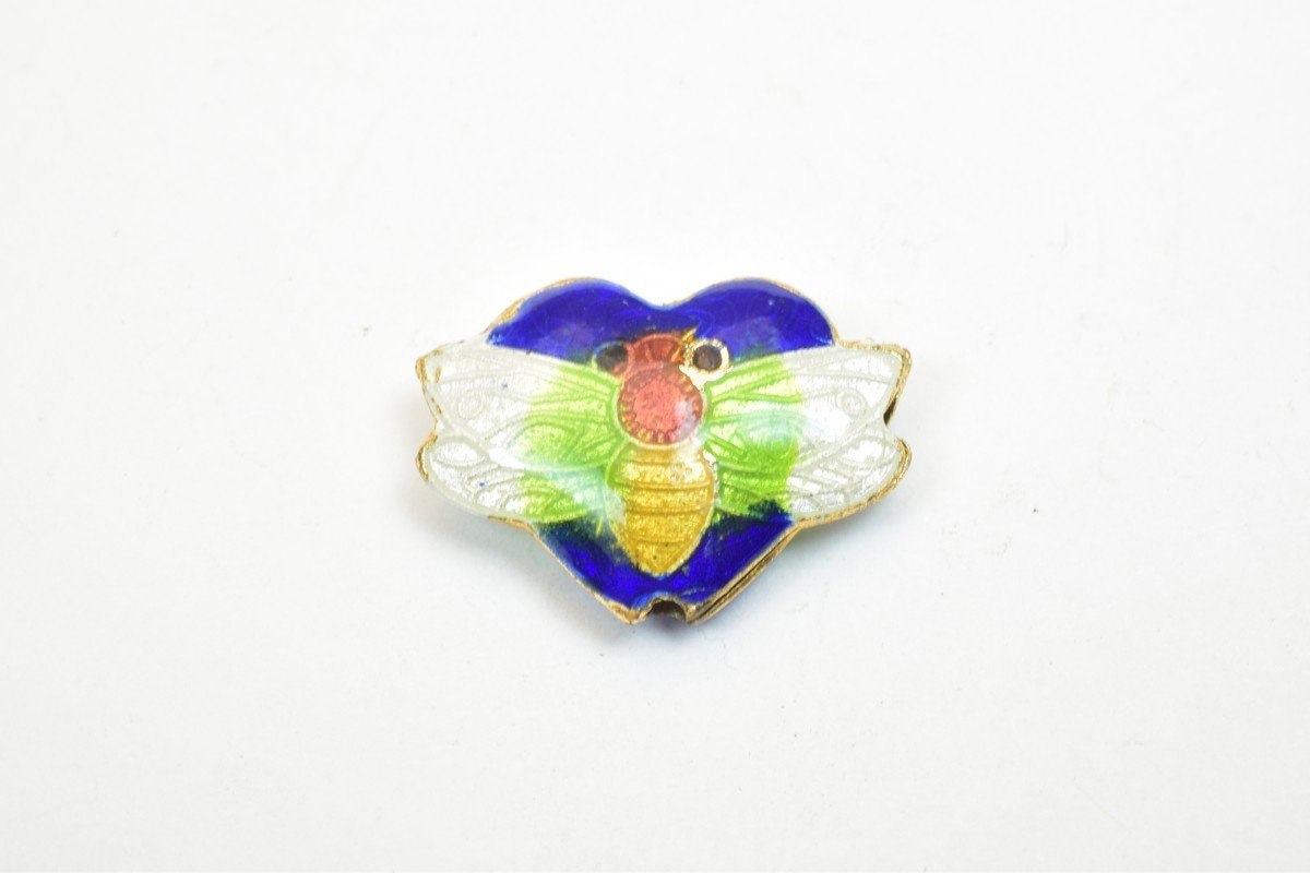 3 PCs ButterFly Heart Cloisonne Pendant Beads Size 15x20mm Thickness 5mm Hole Size 1mm Enamel Design Charm For Jewelry Mak...