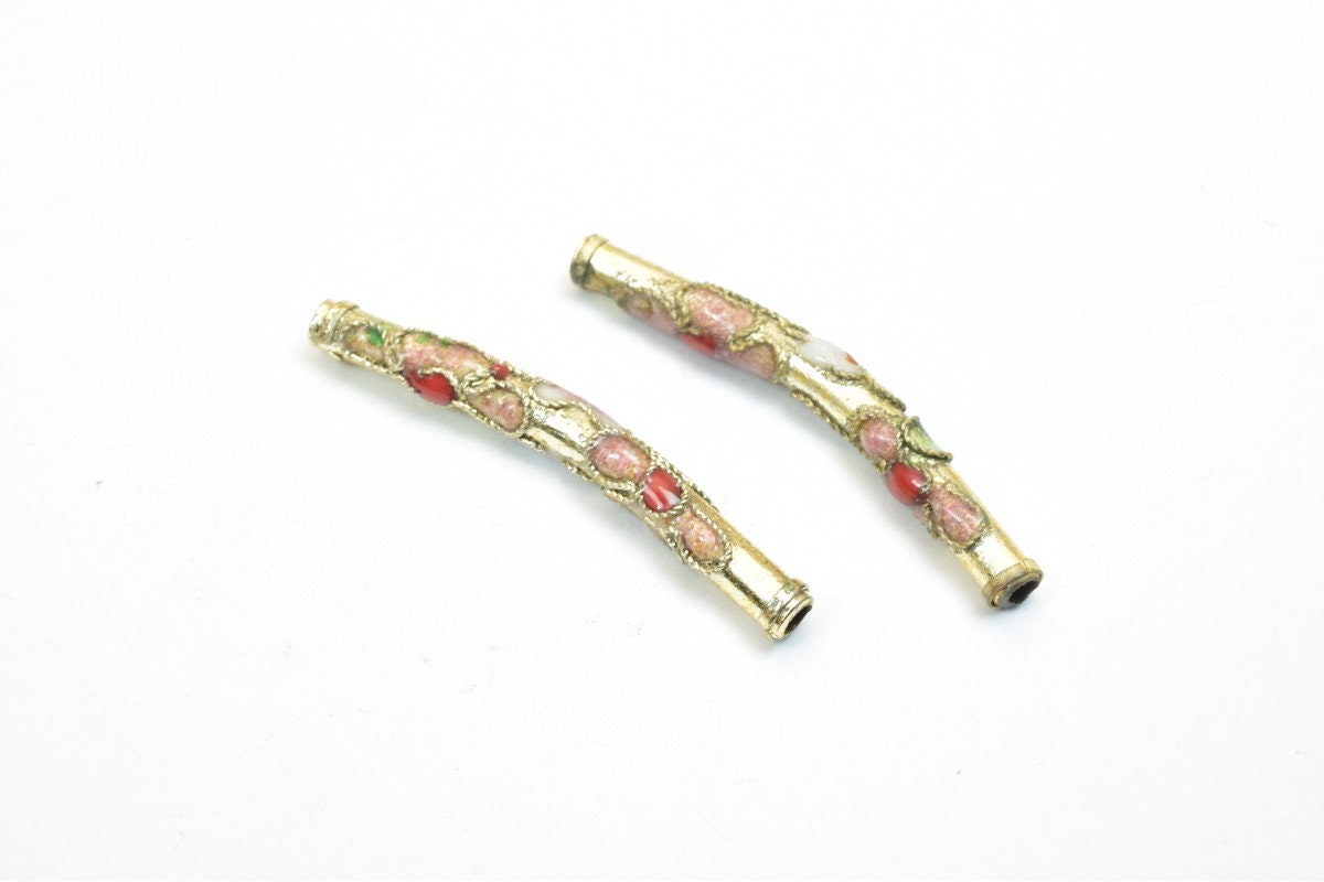 3 PCs Cloisonne Spacer Pendant Beads Enamel Design Charm For Jewelry Making jewelry making supplies - detail image 3