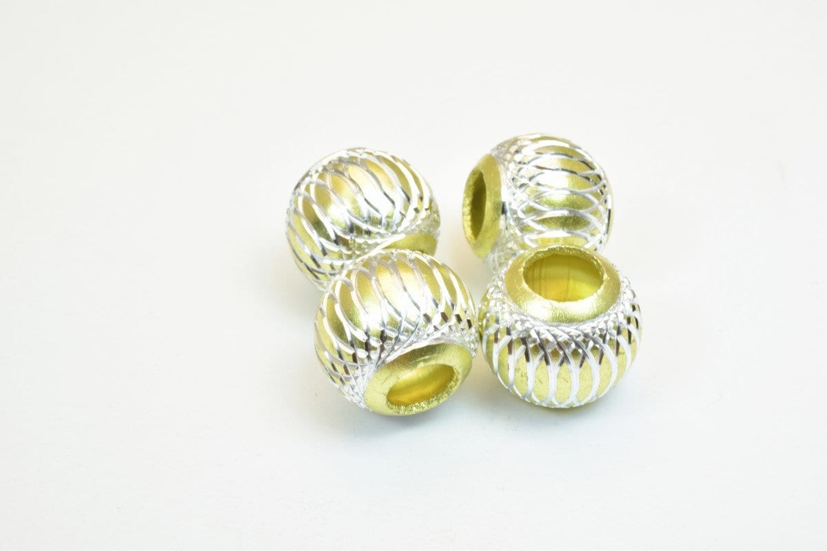 European Large Hole Beads: Mixed Sizes Aluminum Round Spacers - Jewelry Craft Supplies, Big Hole Fit Charms