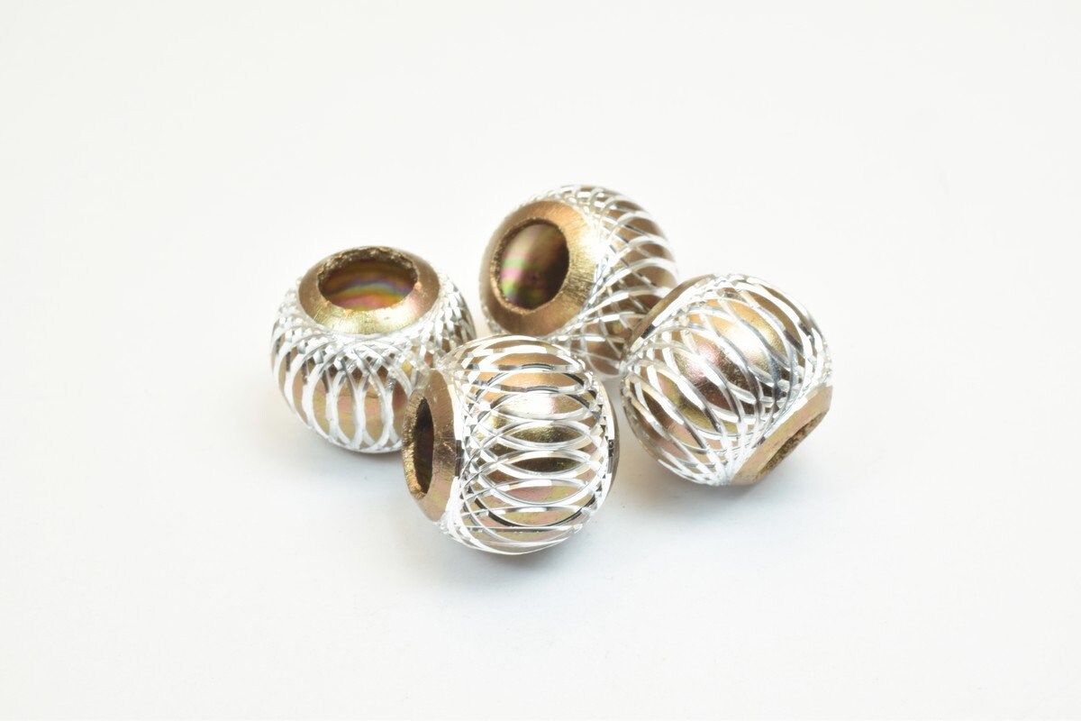 European Large Hole Beads: Mixed Sizes Aluminum Round Spacers - Jewelry Craft Supplies, Big Hole Fit Charms