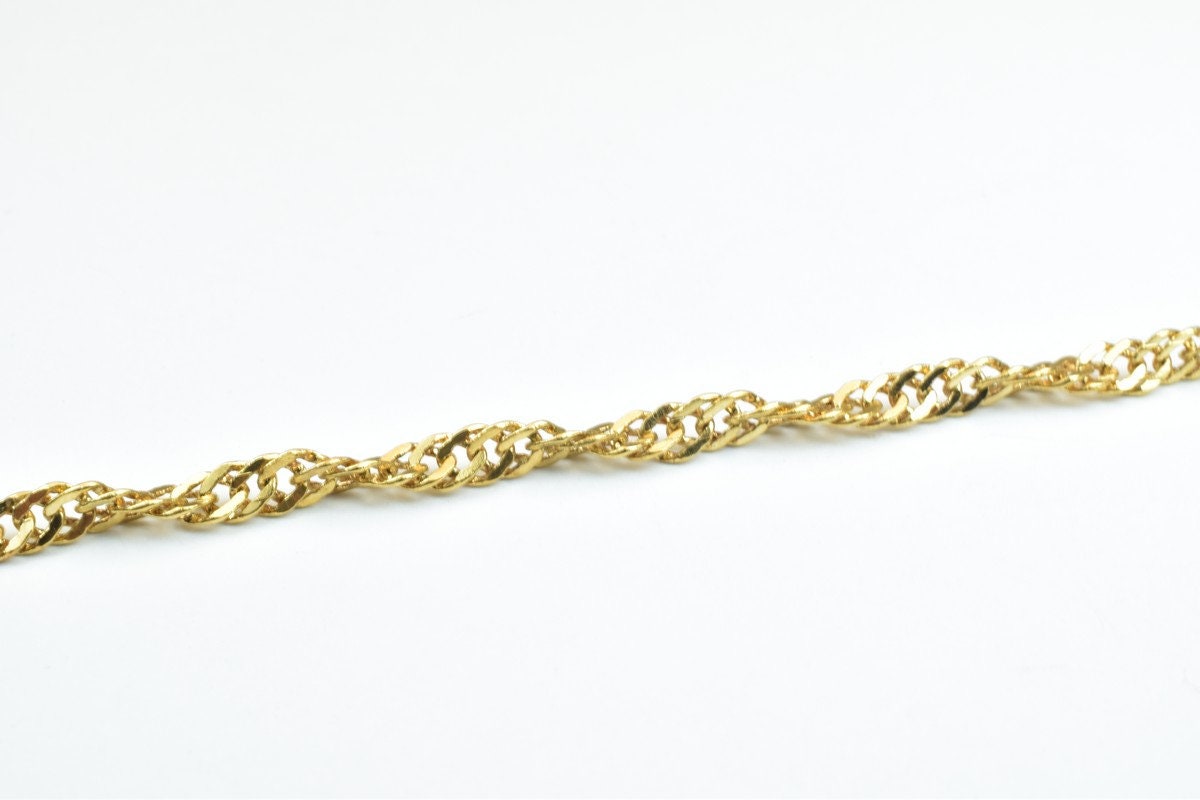 Gold Filled EP Chain 18K GF Size 7.25" Inches 4mm Width Gold filled gold findings for Gold Filled jewelry making BG38 jewe...
