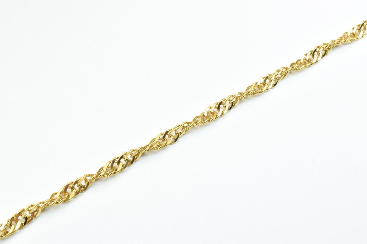 Gold Filled EP Chain 18K GF Size 7.25" Inches 4mm Width Gold filled gold findings for Gold Filled jewelry making BG38 jewe...