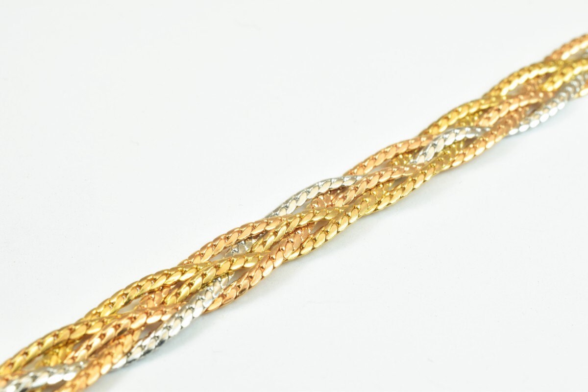18KGF Gold Filled Chain Rose Gold Rhodium Plated Chain Size 7.5" Inch Width 7mm Thickness 1.5mm findings for gold filled j...