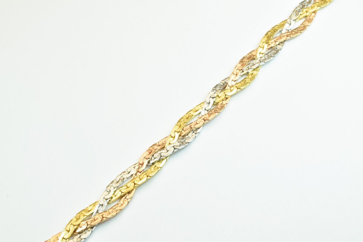 18KGF Gold Filled Chain Rose Gold Rhodium Plated Chain Size 7" Inch Width 7mm Thickness 2mm findings for gold filled jewel...