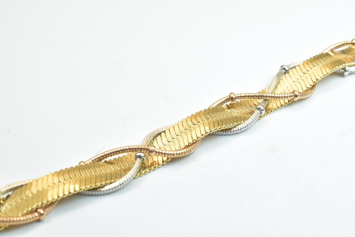18KGF Gold Filled Chain Rose Gold Rhodium Plated Chain Size 7" Inch Width 8mm Thickness 2mm findings for gold filled jewel...