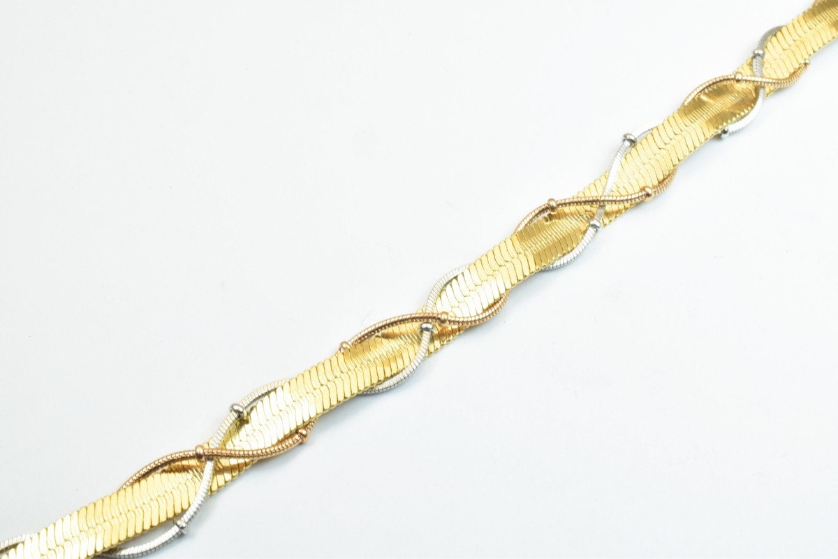 18KGF Gold Filled Chain Rose Gold Rhodium Plated Chain Size 7" Inch Width 8mm Thickness 2mm findings for gold filled jewel...