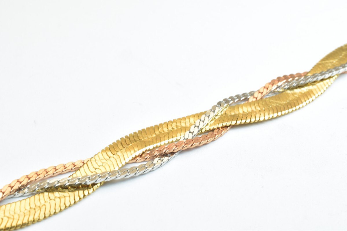 18KGF Gold Filled Chain Rose Gold Rhodium Plated Chain Size 7" Inch Width 9mm Thickness 2.5mm findings for gold filled jew...