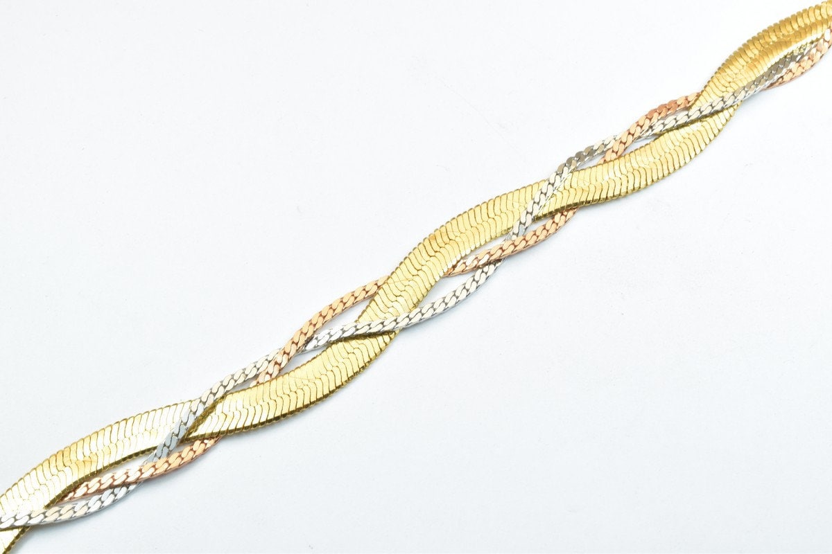 18KGF Gold Filled Chain Rose Gold Rhodium Plated Chain Size 7" Inch Width 9mm Thickness 2.5mm findings for gold filled jew...