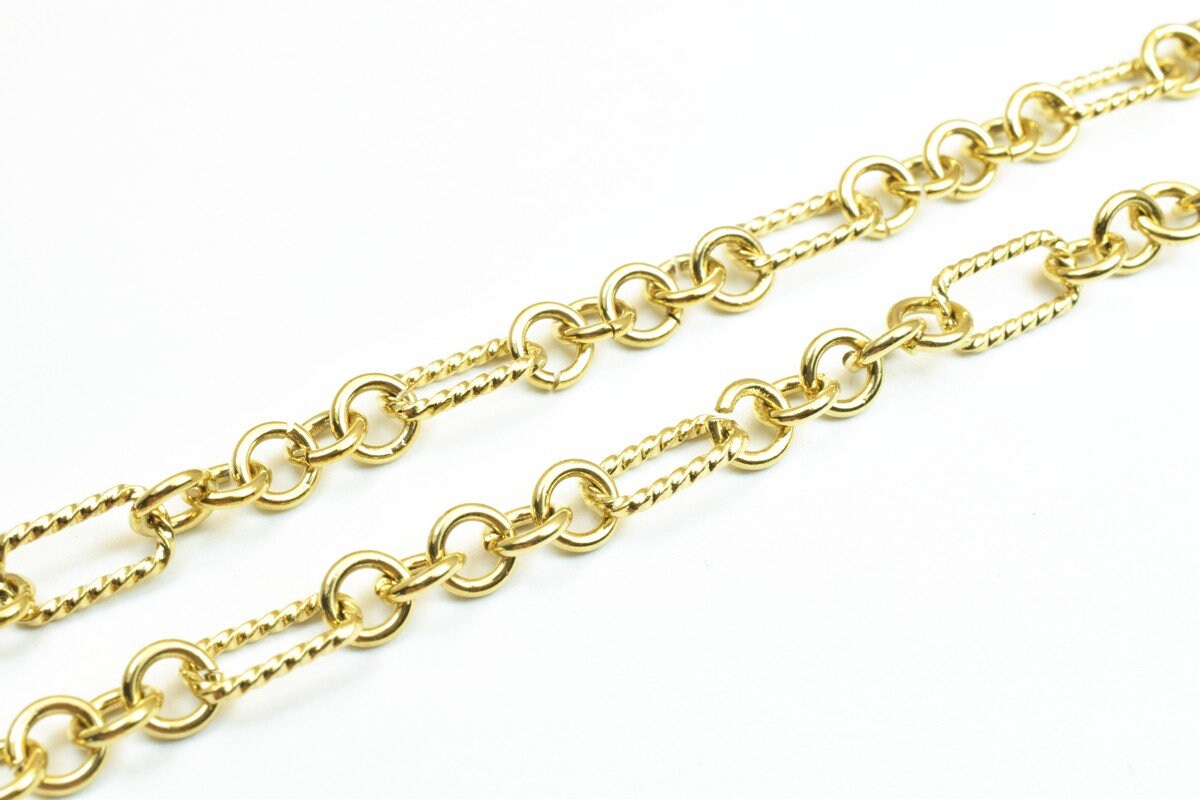 18K as Gold Filled* Chain 17.25" Inches Long 5mm width 1mm Thickness For Jewelry Making CG301 jewelry making supplies - de...
