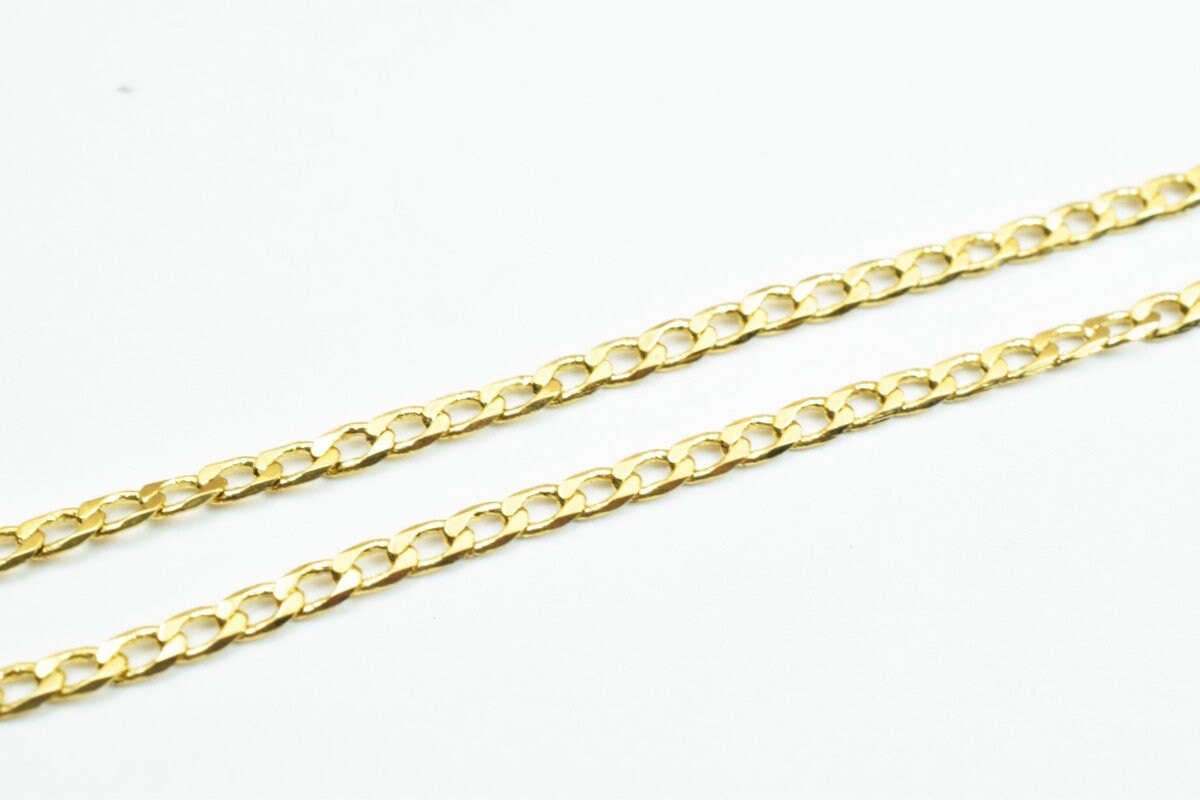 18K as Gold Filled* Chain 17.5" Inches Long 2mm Width 0.5mm Thickness For Jewelry Making CG312 jewelry making supplies - d...