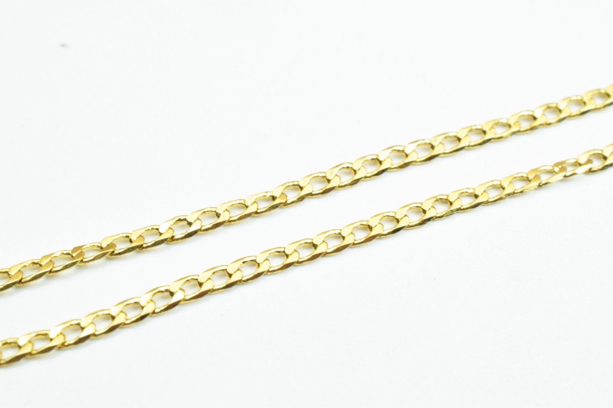 18K as Gold Filled* Chain 17.5" Inches Long 2mm Width 0.5mm Thickness For Jewelry Making CG312 jewelry making supplies - d...