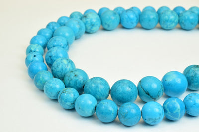 Synthetic Blue Turquoise Beads 8mm/10mm Round Turquoise Healing Stone Chakra Stones Jewelry Making jewelry making supplies...