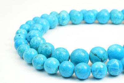 Synthetic Blue Turquoise Beads 8mm/10mm Round Turquoise Healing Stone Chakra Stones Jewelry Making jewelry making supplies...