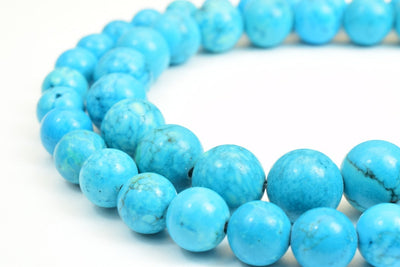 Synthetic Blue Turquoise Beads 8mm/10mm Round Turquoise Healing Stone Chakra Stones Jewelry Making jewelry making supplies...