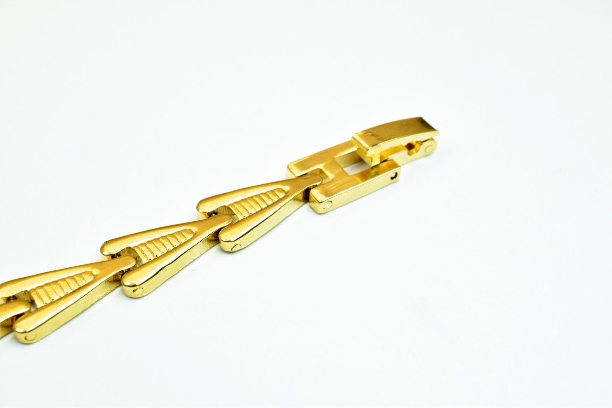 18KGF as Gold Filled* Chain Size 6.75" Inches Width 7mm Thickness 2mm findings for as Gold Filled* jewelry making BG54 jew...