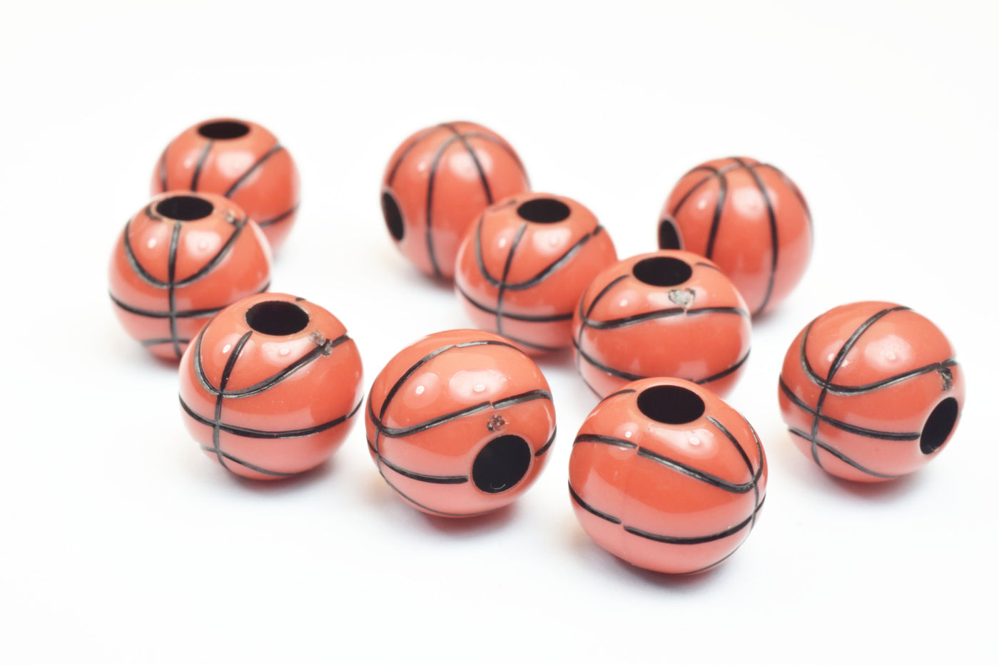 25 PCs Basketball Beads Plastic Acrylic Beads Round Beads Size 11mm With Big Hole Size 3mm For Jewelry Making jewelry maki...
