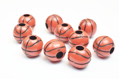 25 PCs Basketball Beads Plastic Acrylic Beads Round Beads Size 11mm With Big Hole Size 3mm For Jewelry Making jewelry maki...