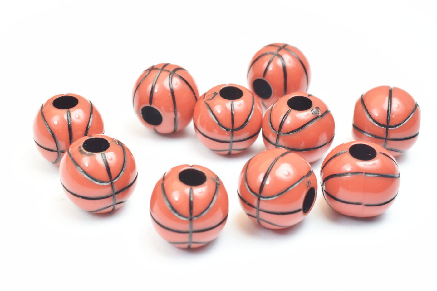 25 PCs Basketball Beads Plastic Acrylic Beads Round Beads Size 11mm With Big Hole Size 3mm For Jewelry Making jewelry maki...