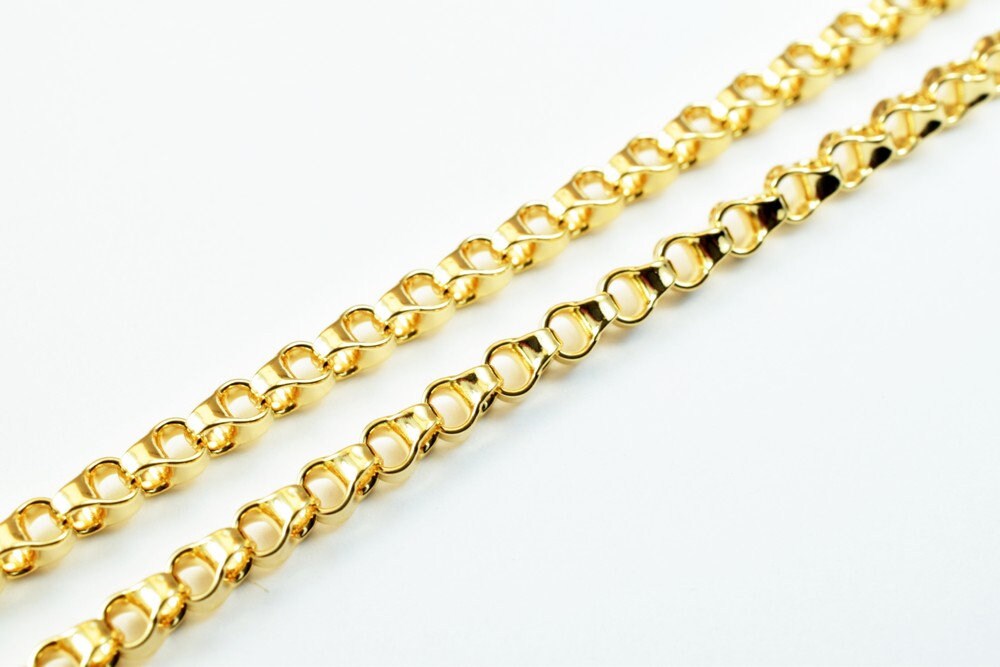 Gold Filled EP Chain 18KT Gold Filled Size 19" Inch Long 3mm Width 3mm Thickness For Jewelry Making Item #CG409 jewelry ma...