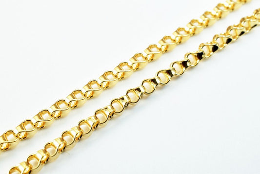 Gold Filled EP Chain 18KT Gold Filled Size 19" Inch Long 3mm Width 3mm Thickness For Jewelry Making Item #CG409 jewelry ma...