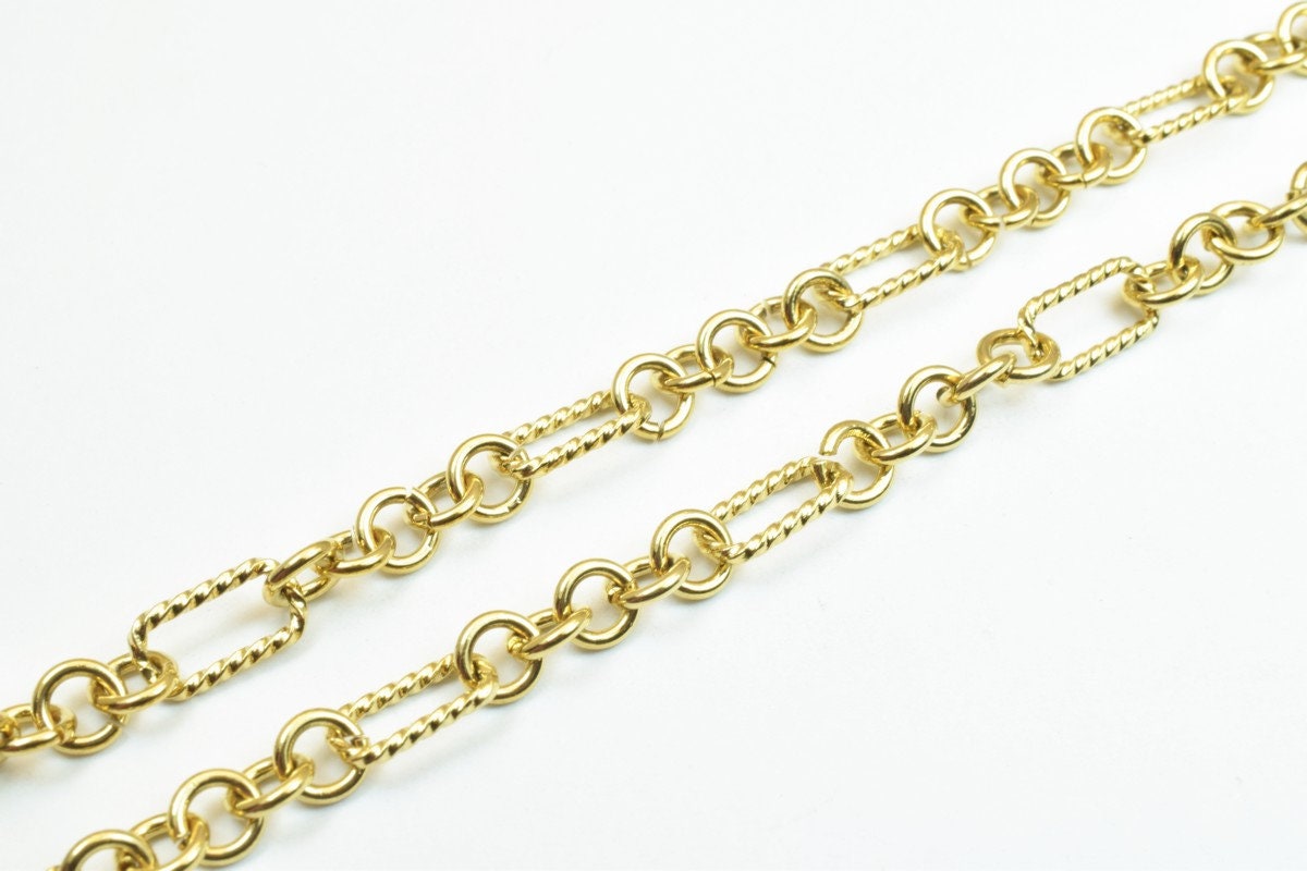 18K as Gold Filled* Chain 17.25" Inches Long 5mm width 1mm Thickness For Jewelry Making CG301 jewelry making supplies